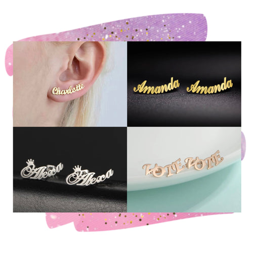 Pendientes pequeños de acero inoxidable personalizados