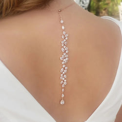 Cadena de collar de espalda nupcial de flores de verano para mujer joyería cuerpo 