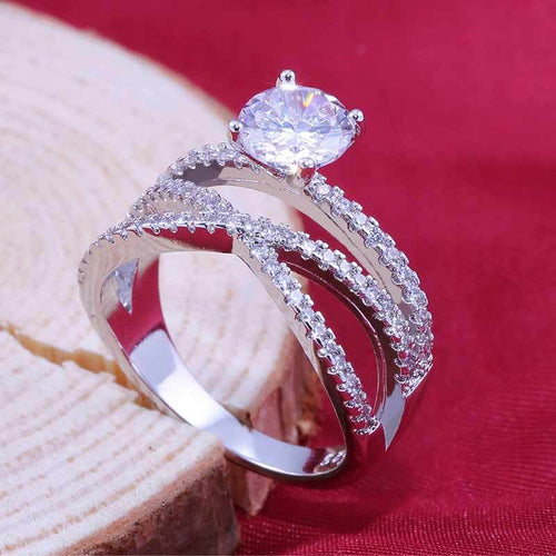 Crystal White Round Ring Luxury