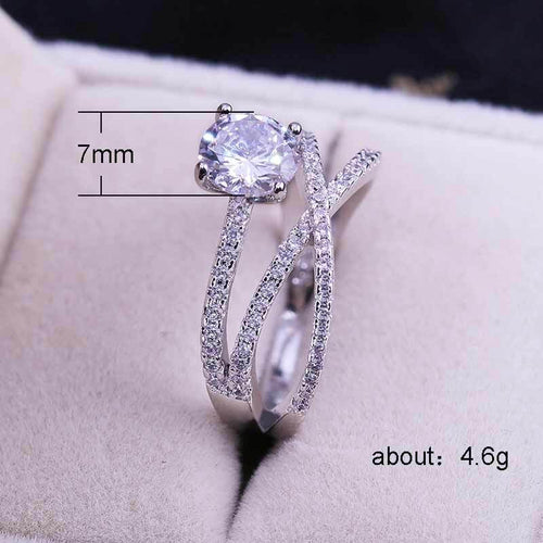 Crystal White Round Ring Luxury