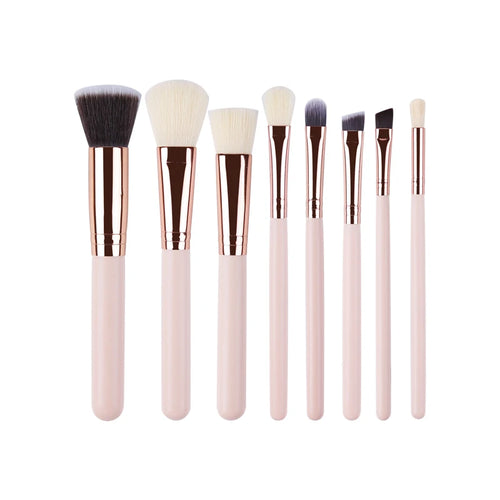 Pinceles de Maquillaje Pro Pink Set Polvo para Cejas Sintético 