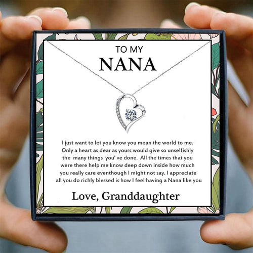 To my Nana from Granddaughter Crystal Heart Pendant Necklace Gifts