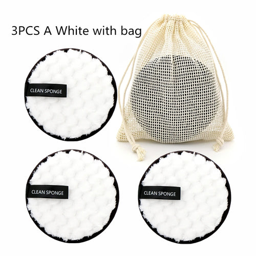 Reusable Makeup Remover Pads Cotton Wipes 3PCS/4PCS With Bag Microfiber