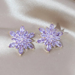 Luxury Zircon Flower Elegant Women Shiny jewelry