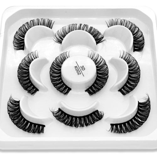 5 pairs Colored Strip Lashes 3d Mink Lashes Dramatic Colorful