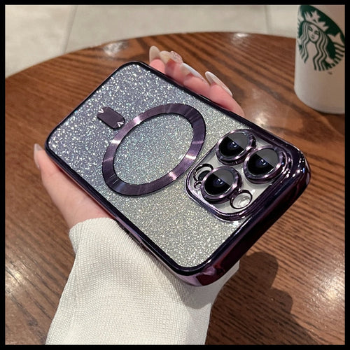 Magsafe Plating Gradient Glitter Clear Case For iPhone