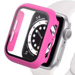 Tempered Glass+cover For Apple Watch Protector Case