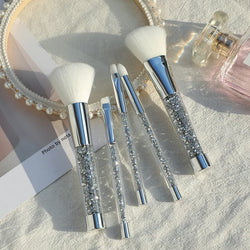 5pcs Cryst Handle Particles Candy Makeup Brushes Set