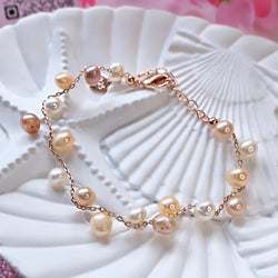 Wave Pearl bracelet.  Natural Pearls