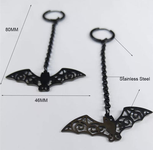 Stainless Steel Bat Earrings