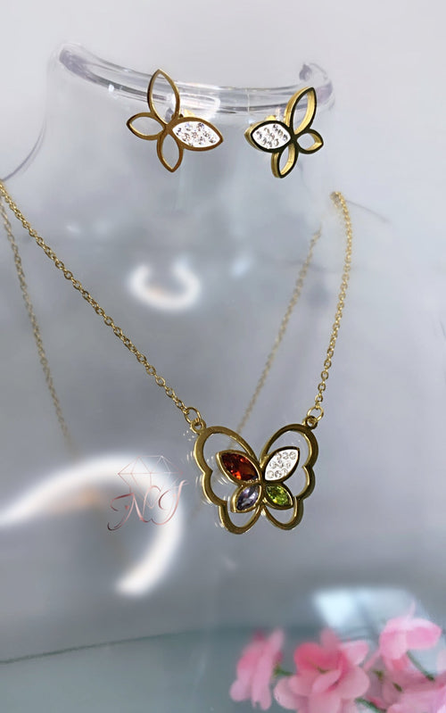 Colorful butterfly Stainless Steel set