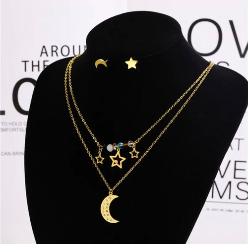 Double Layer Stainless Steel Stars and Moon set