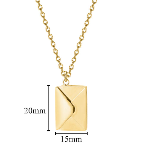 Love Letter Envelope Pendant Necklace Customized Stainless Steel