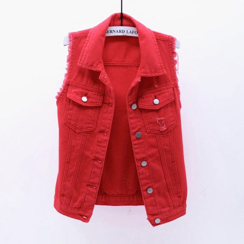 Casual Sleeveless Jean Vest