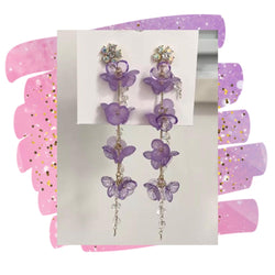 Long purple flowers Earrings