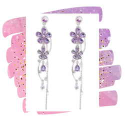 Purple fashion flower earrings