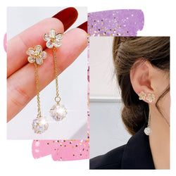 Sparkling 2-in-1 Flower Earrings