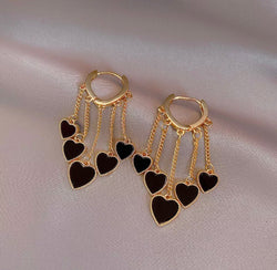 Sexy Black Heart Earrings