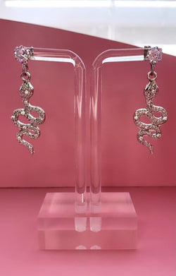 Silver snake earrings